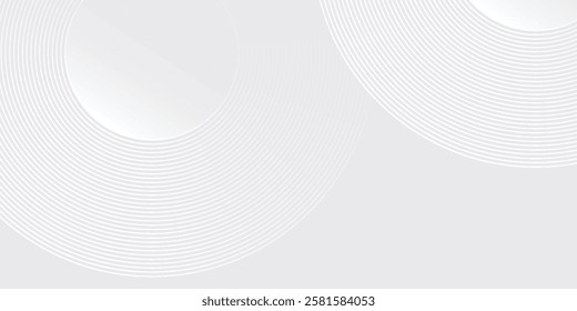 Abstract white glowing geometric lines on gray background design