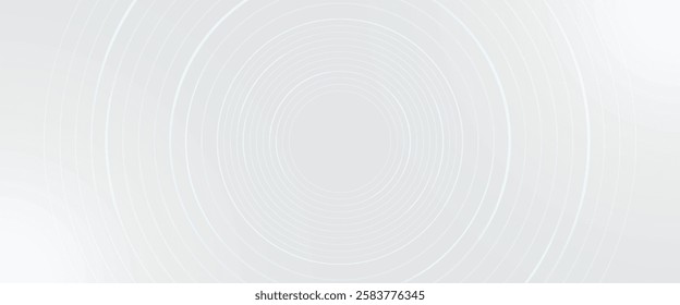 Abstract white glowing geometric lines on gray background. Modern shiny blue circle lines pattern. Futuristic technology concept. Suit for cover, poster,