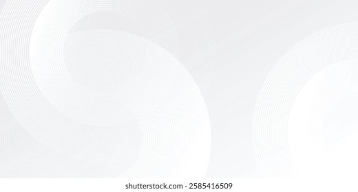 Abstract white glowing geometric lines on gray background simple modern art