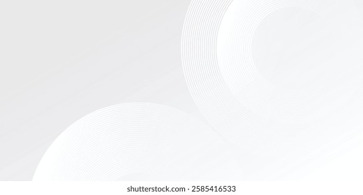 Abstract white glowing geometric lines on gray background simple modern