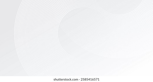Abstract white glowing geometric lines on gray background simple