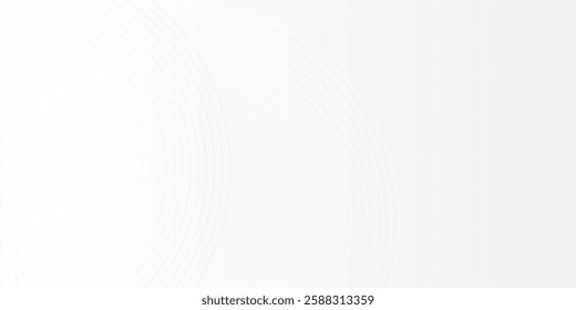 Abstract white glowing geometric lines on gray background. Modern shiny blue circle lines pattern. Futuristic technology concept. Suit for cover, poster, banner, brochure, header, website vector