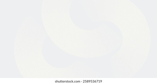 Abstract white glowing geometric lines on gray background. Modern shiny blue circle lines pattern. Futuristic technology concept. Suit for cover, poster modern