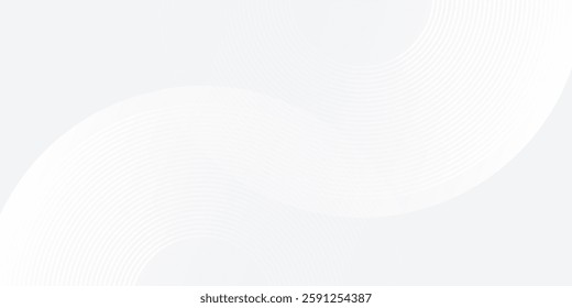 Abstract white glowing geometric lines on gray background. Modern shiny blue circle lines pattern illustration