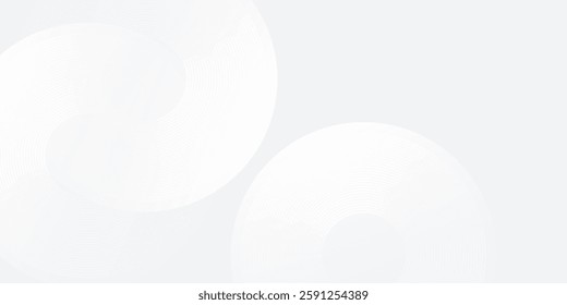 Abstract white glowing geometric lines on gray background. Modern shiny blue circle lines pattern illustration abstract