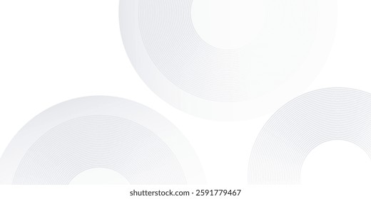 Abstract white glowing geometric lines on gray background. Modern shiny blue circle lines illustration modern abstract