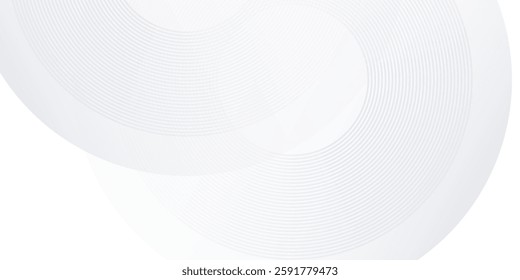 Abstract white glowing geometric lines on gray background. Modern shiny blue circle lines illustration modern abstract simple