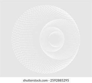 Abstract white glowing geometric lines on gray background. Modern shiny blue circle lines pattern. Futuristic technology concept. Suit for cover, poster,