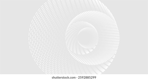 Abstract white glowing geometric lines on gray background. Modern shiny blue circle lines pattern. Futuristic technology concept. Suit for cover, poster,
