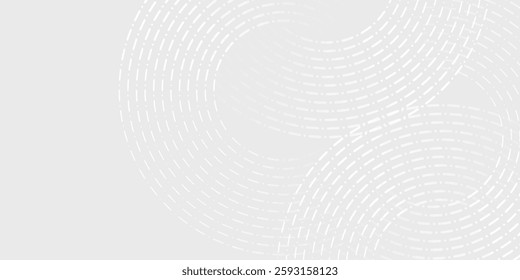 Abstract white glowing geometric lines on gray background. Modern shiny blue circle lines pattern. Futuristic technology concept. 