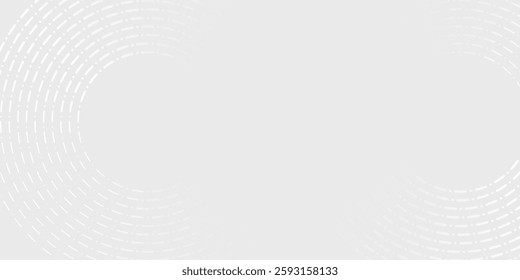 Abstract white glowing geometric lines on gray background. Modern shiny blue circle lines pattern. Futuristic technology concept. 