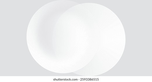 Abstract white glowing geometric lines on gray background. Modern shiny blue circle lines pattern.
