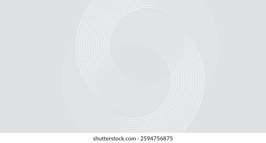 Abstract white glowing geometric lines on gray background.