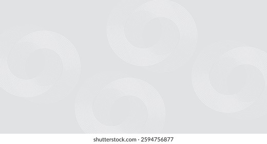 Abstract white glowing geometric lines on gray background. vector