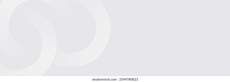 Abstract white glowing geometric lines on gray background. Modern shiny blue circle lines pattern. illustration