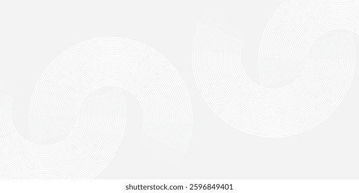 Abstract white glowing geometric lines on gray background. Modern shiny blue circle lines pattern. Futuristic technology concept. modern arts