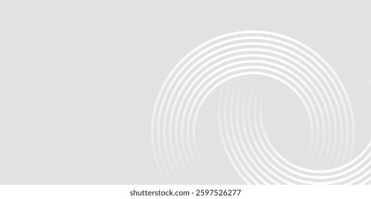Abstract white glowing geometric lines on gray background illustration.