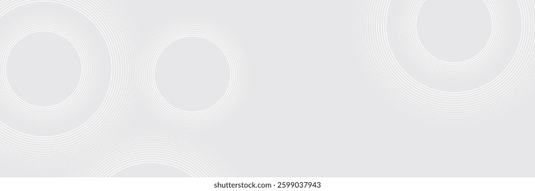 Abstract white glowing geometric lines on gray background. Modern shiny blue circle lines pattern. illustration