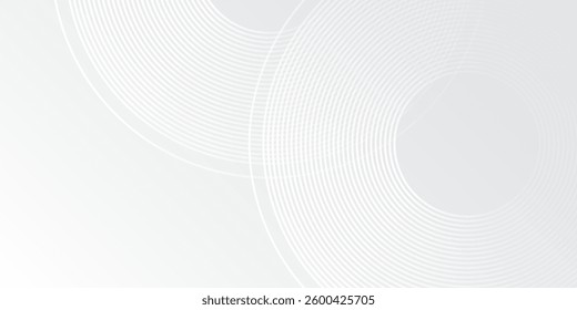 Abstract white glowing geometric lines on gray background. Modern shiny blue circle background abstract simple modern