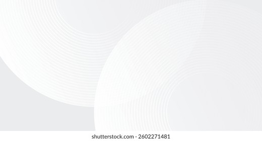 Abstract white glowing geometric lines on gray background. Modern shiny blue circle background