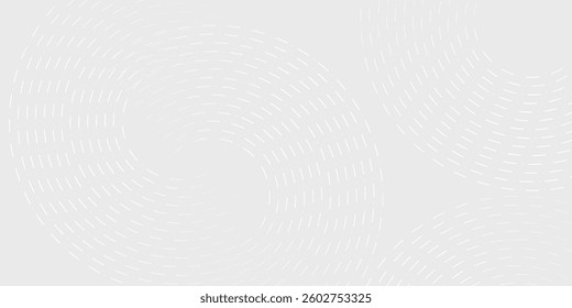 Abstract white glowing geometric lines on gray background. Modern shiny blue circle lines pattern. Futuristic technology concept.