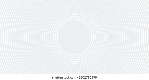 Abstract white glowing geometric lines on gray background. Modern shiny blue circle lines pattern. Futuristic technology concept. Suit for cover, poster, banner,