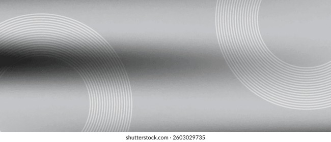 Abstract white glowing geometric lines on gray background. Modern shiny blue circle lines pattern. Futuristic technology concept. Suit for cover, poster