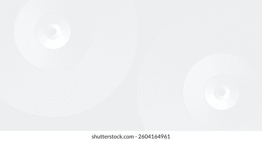 Abstract white glowing geometric lines on gray paint background. Modern shiny blue circle lines pattern. Futuristic technology concept.