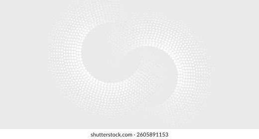 Abstract white glowing geometric lines on gray background. Modern shiny blue circle lines pattern. Futuristic technology concept. Suit for cover, poster,