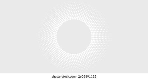 Abstract white glowing geometric lines on gray background. Modern shiny blue circle lines pattern. Futuristic technology concept. Suit for cover, poster,