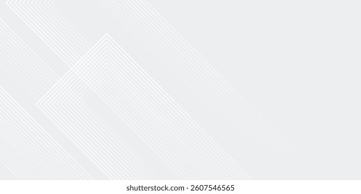 Abstract white glowing geometric lines on gray background. Modern shiny blue circle lines pattern. Futuristic technology concept. Suit for cover, poster, banner,