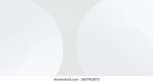 Abstract white glowing geometric lines on gray background. Modern shiny blue circle simple art design eps 10