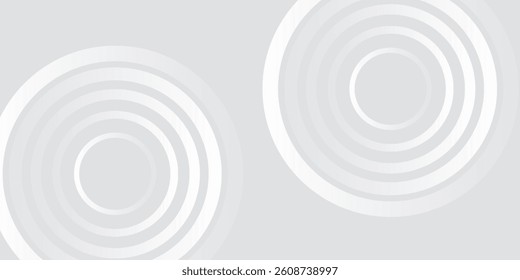 Abstract white glowing geometric lines on gray background. Modern shiny blue circle lines pattern. Futuristic technology concept. Suit for cover