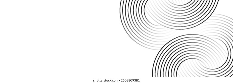 Abstract white glowing geometric lines on gray background. Modern shiny blue circle lines pattern. Futuristic technology concept. Suit for cover, poster. eps 10