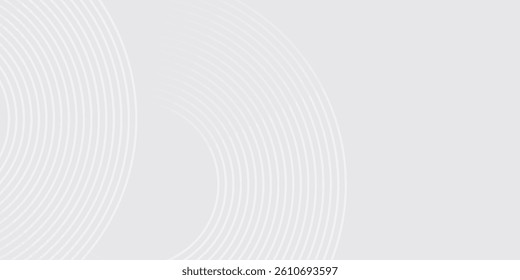 Abstract white glowing geometric lines on gray background. Modern shiny blue circle lines pattern. Futuristic technology concept. Suit for cover, poster modern eps 10