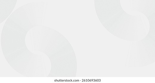 Abstract white glowing geometric lines on gray background. Modern shiny blue circle lines pattern. Futuristic technology concept. Suit for cover, poster modern eps 10