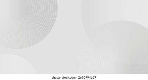 Abstract white glowing geometric lines on gray background. Modern shiny blue circle lines pattern. Futuristic technology concept. Suit for cover, poster,