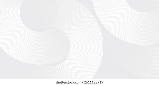 Abstract white glowing geometric lines on gray background art modern