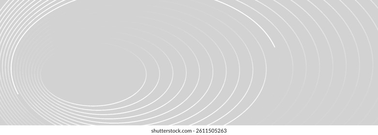 Abstract white glowing geometric lines on gray background. Modern shiny blue circle lines pattern. Futuristic technology concept. Suit for cover, poster. vector ilustration
