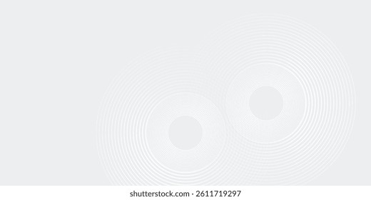Abstract white glowing geometric lines on gray background. Modern shiny blue circle lines pattern. Futuristic technology concept style