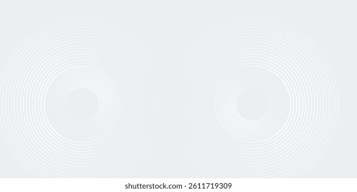Abstract white glowing geometric lines on gray background. Modern shiny blue circle lines pattern. Futuristic technology concept style