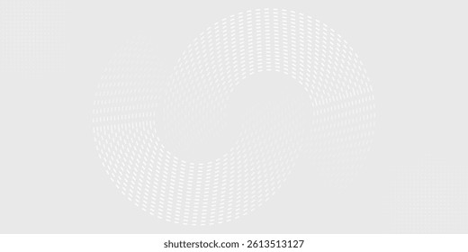 Abstract white glowing geometric lines on gray background. Modern shiny blue circle lines pattern. Futuristic technology concept. Suit for cover, poster,