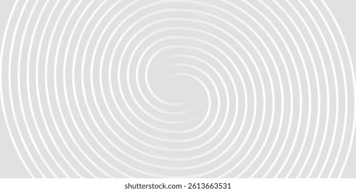 Abstract white glowing geometric lines on gray background. Modern shiny blue circle lines pattern. Futuristic technology concept. Suit for cover, poster,