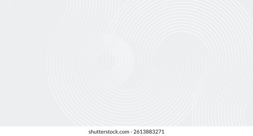 Abstract white glowing geometric lines on gray background. Modern shiny blue circle lines pattern. Futuristic modern  technology concept 