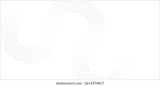 Abstract white glowing geometric lines on gray background. Modern shiny blue circle lines pattern. Futuristic technology concept. Suit for cover, poster, banner, brochure, header, website vector