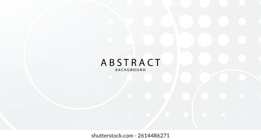 Abstract white glowing geometric lines on gray background. Modern shiny blue circle lines pattern. Futuristic technology concept. Suit for cover, poster, banner, brochure, header, website vector