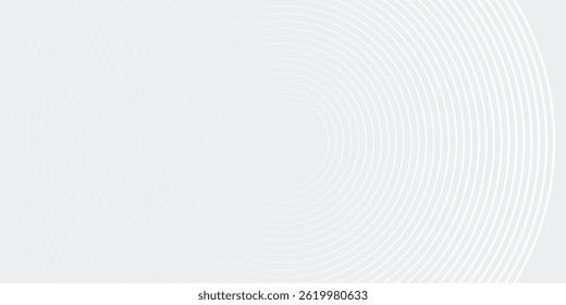 Abstract white glowing geometric lines on gray background. Modern shiny blue circle lines pattern. Futuristic technology concept.