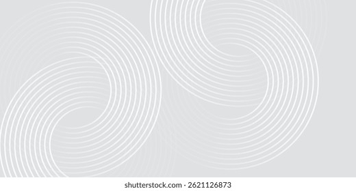 Abstract white glowing geometric lines on gray background. Modern shiny blue circle lines pattern. Futuristic technology concept. Suit for cover  poster  eps 10