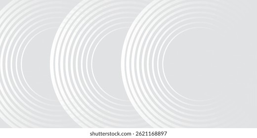 Abstract white glowing geometric lines on gray background. Modern shiny blue circle lines pattern. Futuristic technology concept. Suit for cover, poster,
