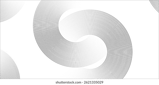 Abstract white glowing geometric lines on gray background. Modern shiny blue circle lines pattern. Futuristic technology concept. Suit for cover, poster. eps 10
